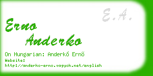 erno anderko business card